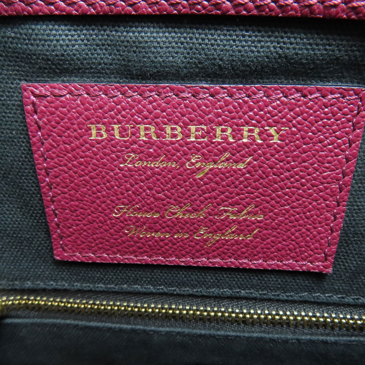 Burberry Shoulder Bag Leather Purple Logo Women Used Authentic