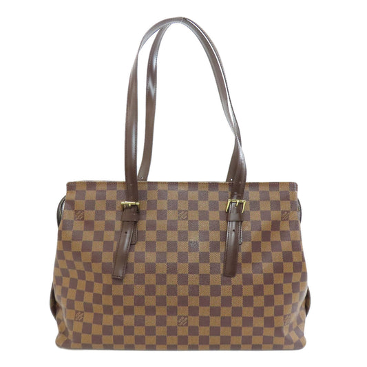 Louis Vuitton Tote Bag N51119 Damier Canvas Brown Chelsea Women Used Authentic