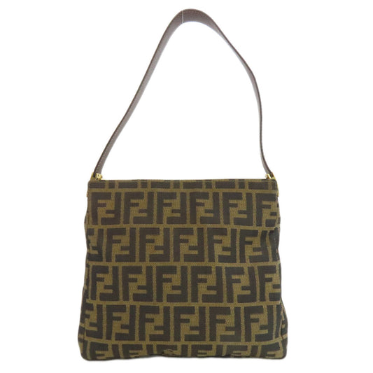 Fendi Handbag Canvas Brown Zucca Pattern Women Used Authentic