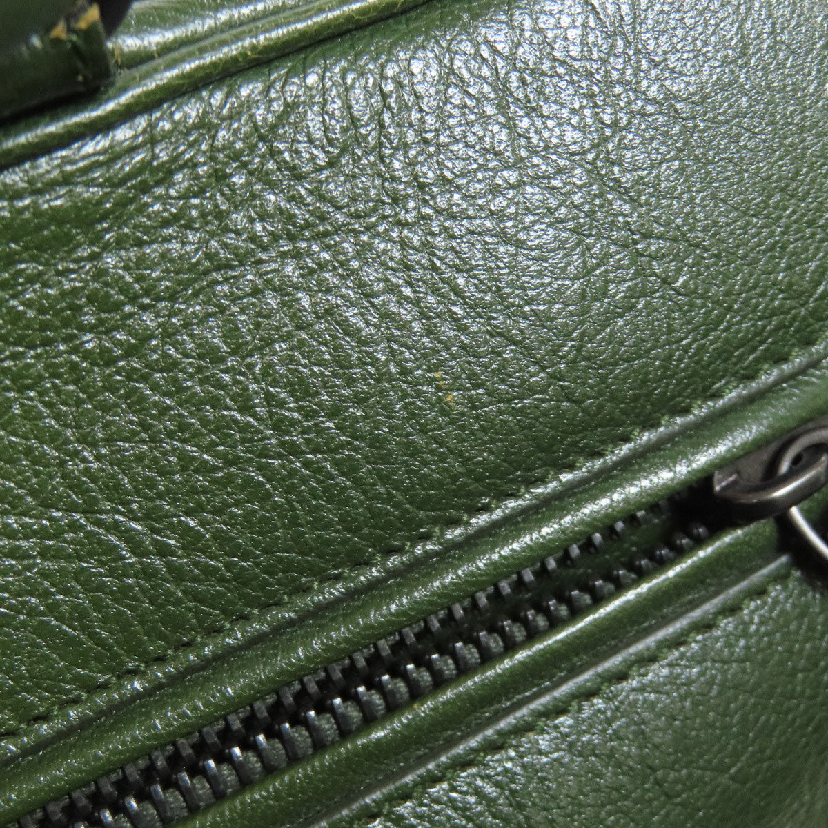 Bottegaveneta Tote Bag Leather Green Logo Women Used Authentic