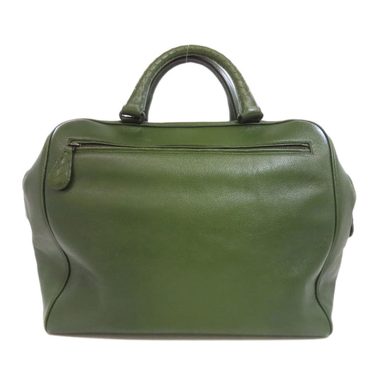 Bottegaveneta Tote Bag Leather Green Logo Women Used Authentic