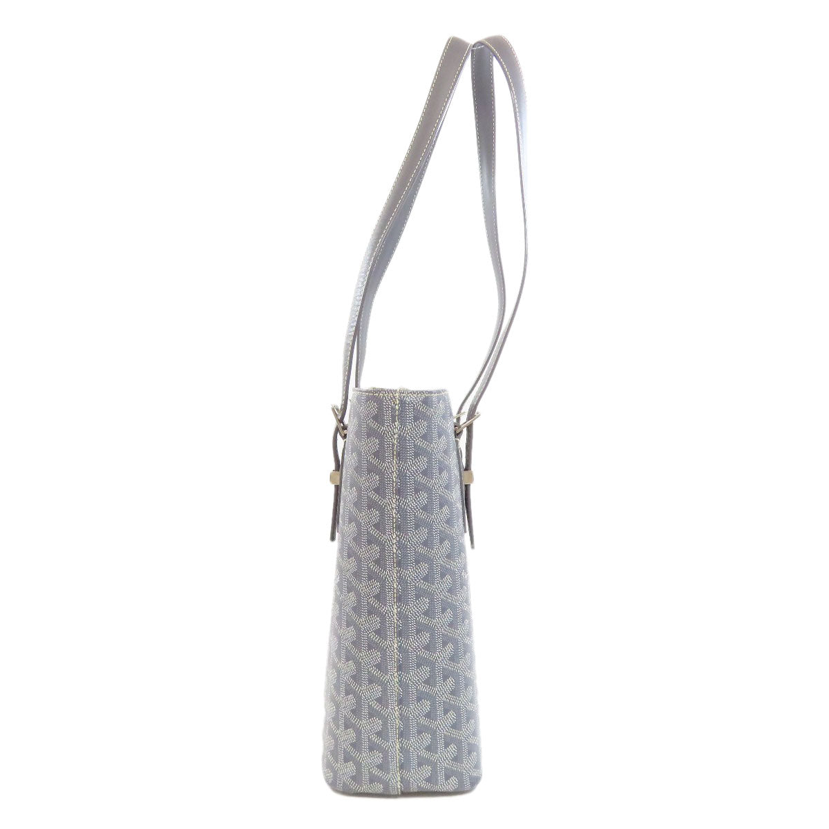 Goyard Tote Bag Pvc Gray Herringbone Pattern Women Used Authentic