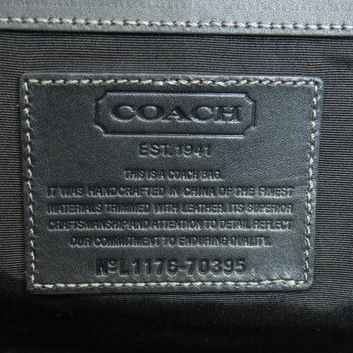 Coach Tote Bag 70395 Pvc Black Signature Women Used Authentic