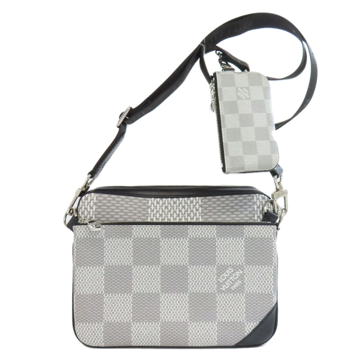 Louis Vuitton Shoulder Bag N50027 Damier Canvas, Graphite 3 D White Trio Messenger Women Used Authentic