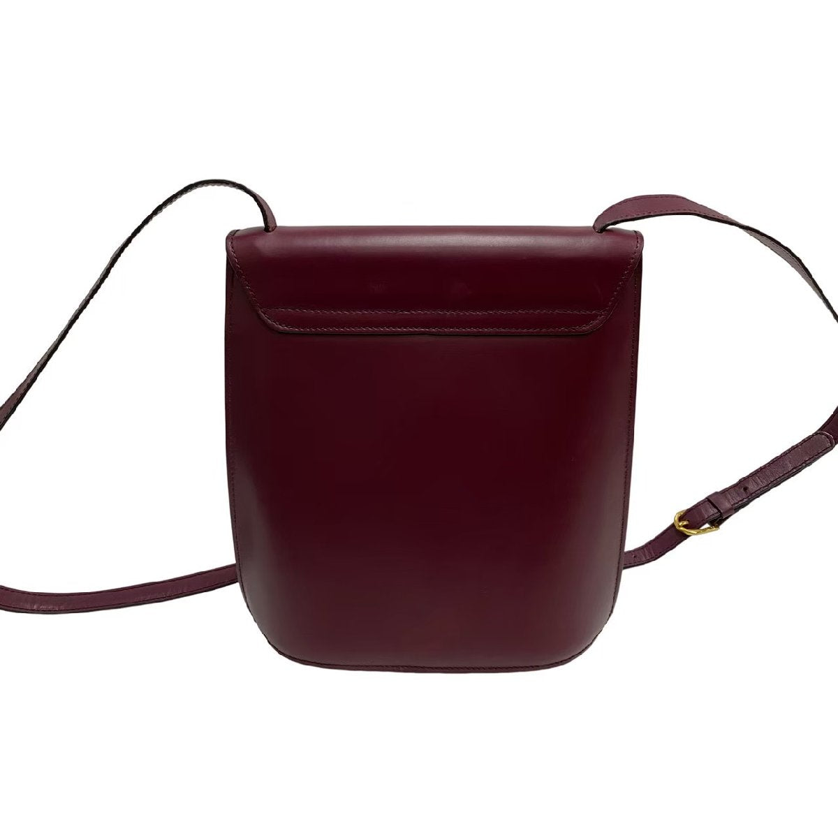 Celine Shoulder Bag Box Scarf Wine Red Women Used Authentic