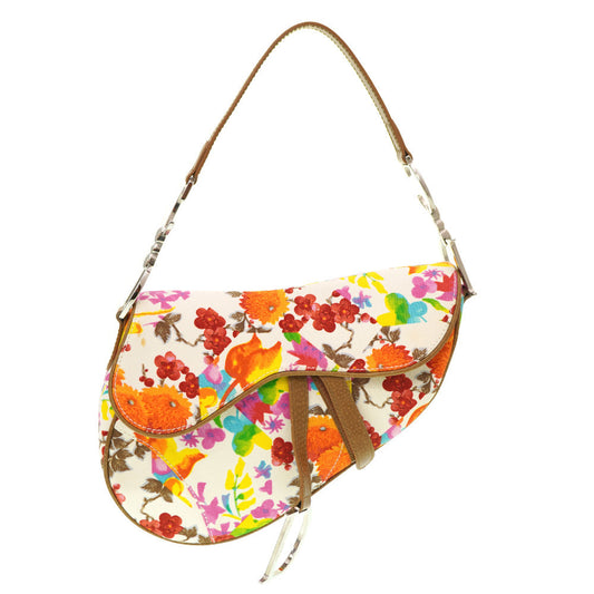 Dior Shoulder Bag Canvas, Leather Multicolor Saddle One Shoulder Bag Multicolor Women Used Authentic