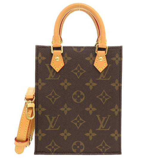 Louis Vuitton Handbag M69442 Monogram Canvas Brown Monogram Petit Sac Plat Women Secondhand Authentic