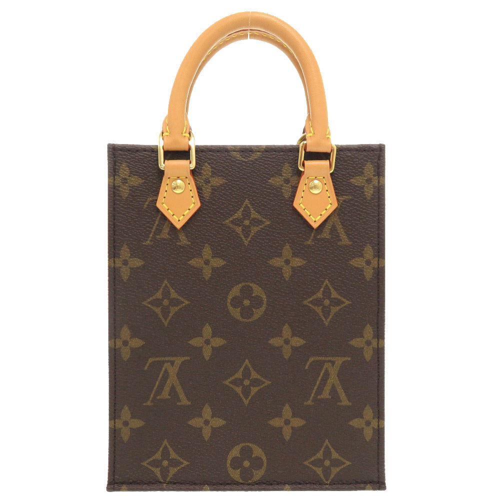 Louis Vuitton Handbag M69442 Monogram Canvas Brown Monogram Petit Sac Plat Women Secondhand Authentic