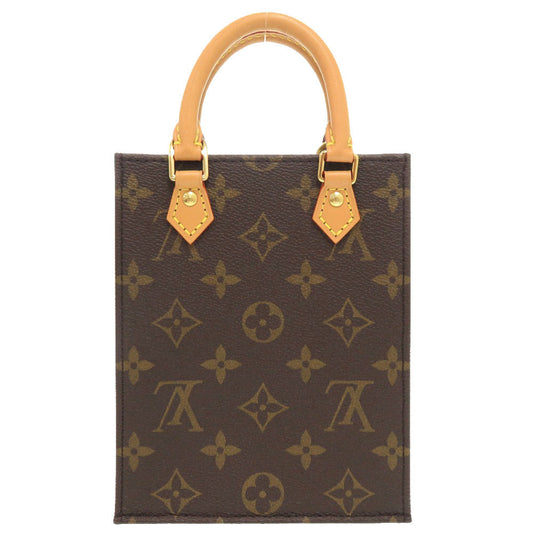 Louis Vuitton Handbag M69442 Monogram Canvas Brown Monogram Petit Sac Plat Women Secondhand Authentic