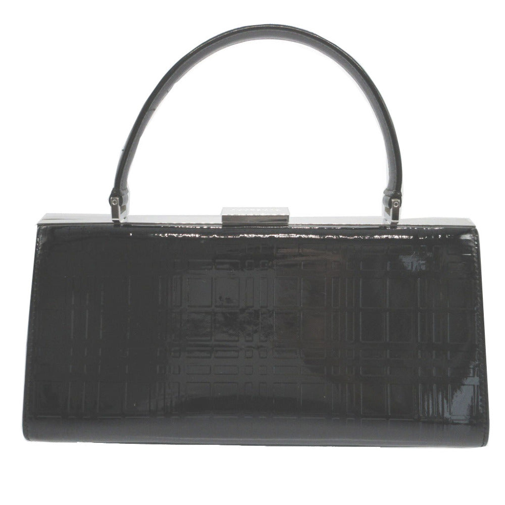 Burberry Handbag Patent Leather Black Women Secondhand Authentic