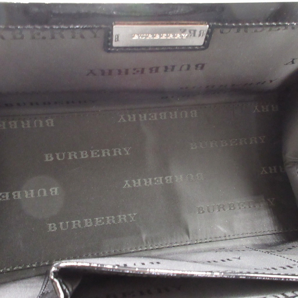 Burberry Handbag Patent Leather Black Women Secondhand Authentic