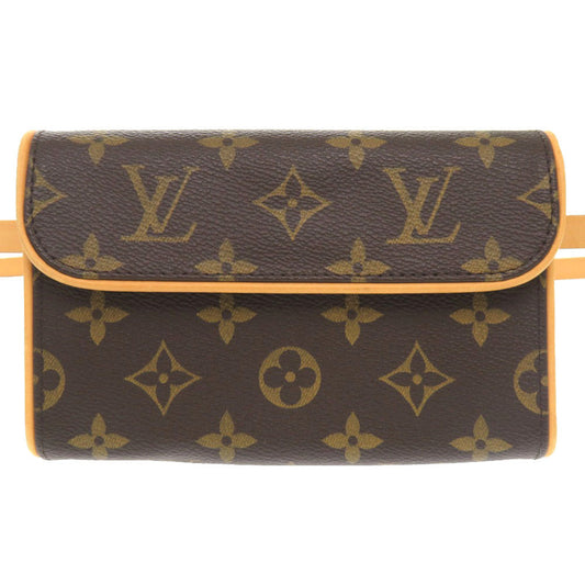 Louis Vuitton Waist Bag M51855 Monogram Canvas Brown Monogram Pochette Florentine Women Used Authentic