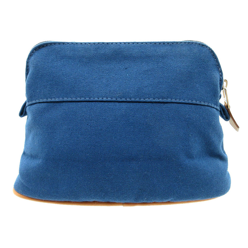 Hermes Pouch Cotton Blue Bolide Pouch 20 Pm Women Used Authentic