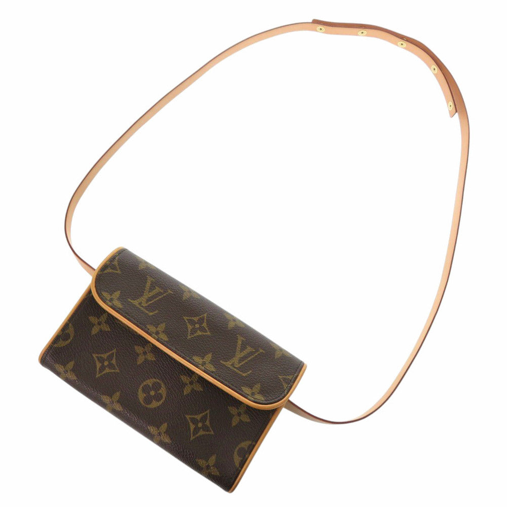 Louis Vuitton Waist Bag M51855 Monogram Canvas Brown Monogram Pochette Florentine Women Used Authentic