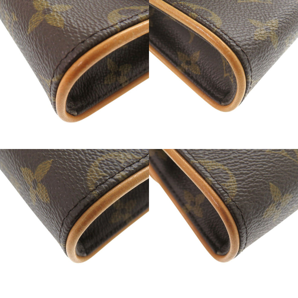 Louis Vuitton Waist Bag M51855 Monogram Canvas Brown Monogram Pochette Florentine Women Used Authentic