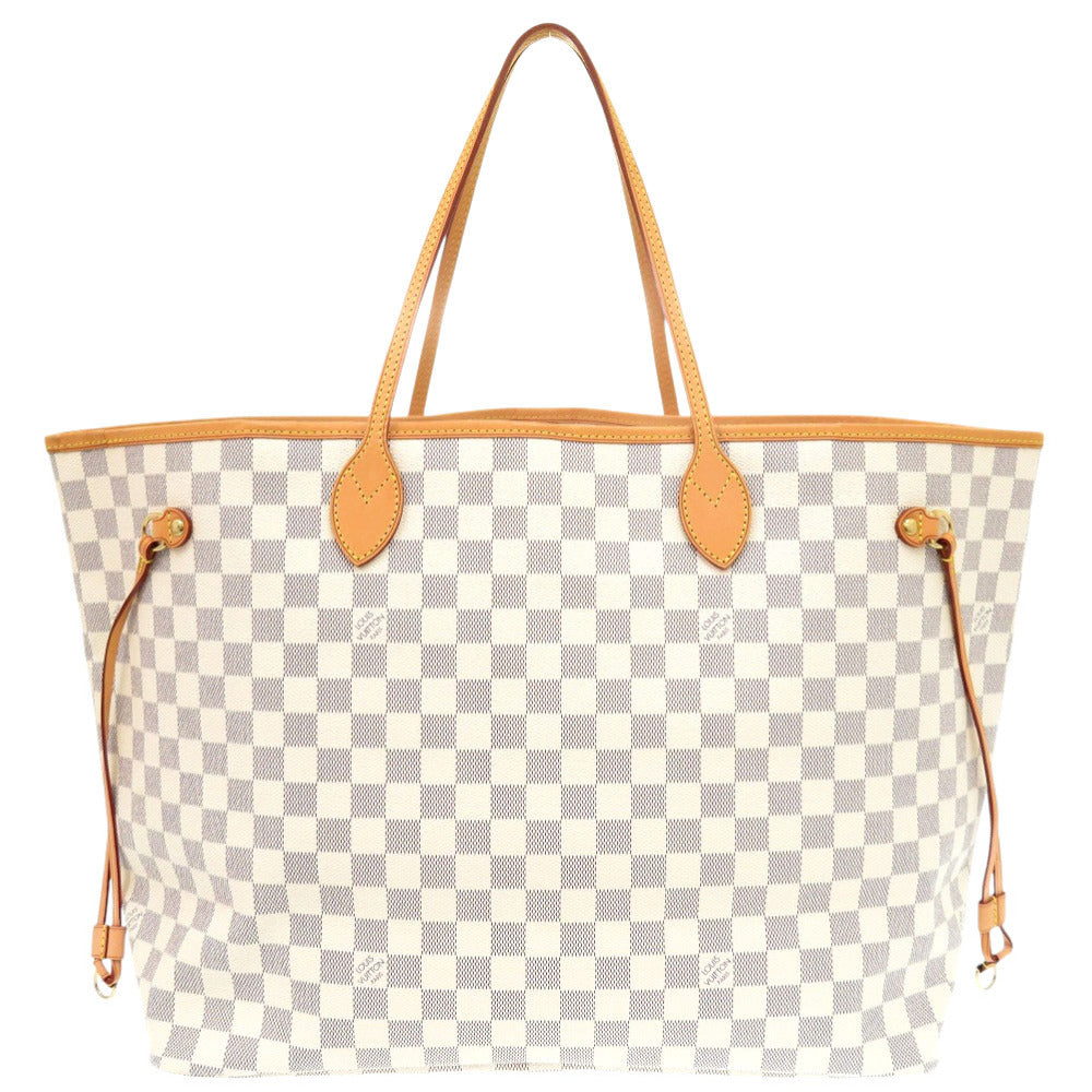 Louis Vuitton Tote Bag N51108 Damier Azur Canvas White Damier Azur Neverfull Gm Women Used Authentic