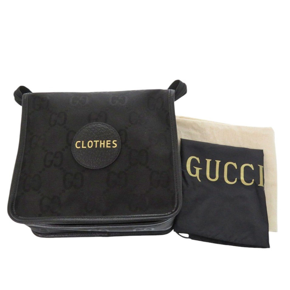 Gucci Pouch 674801 Nylon Canvas, Leather Black Travel Pouch Off The Grid Small Backing Unisex(unisex) Used Authentic