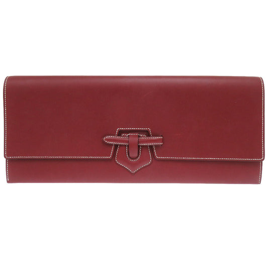 Hermes Clutch Bag Vaux Chamonix Rouge Ash Women(unisex) Used Authentic