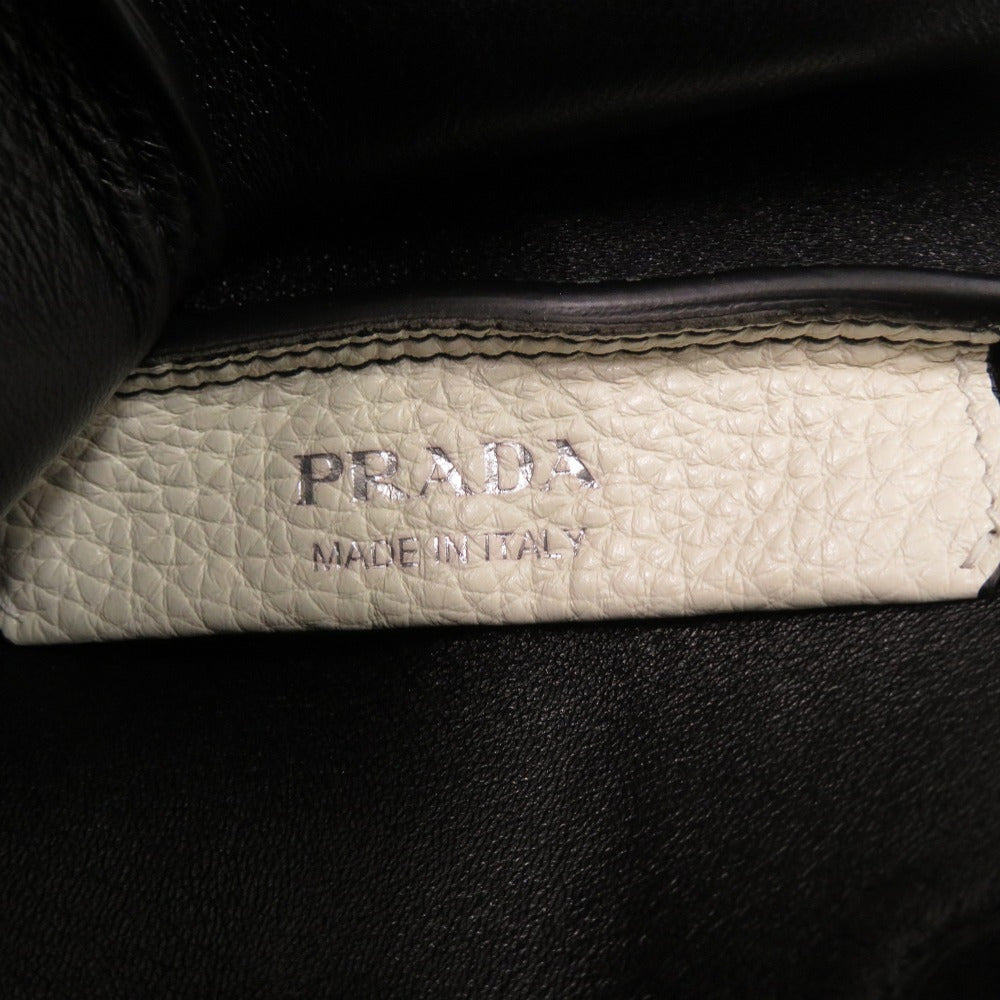 Prada Handbag 1 Ba349 Leather White Vitello Dyno Soft Mini