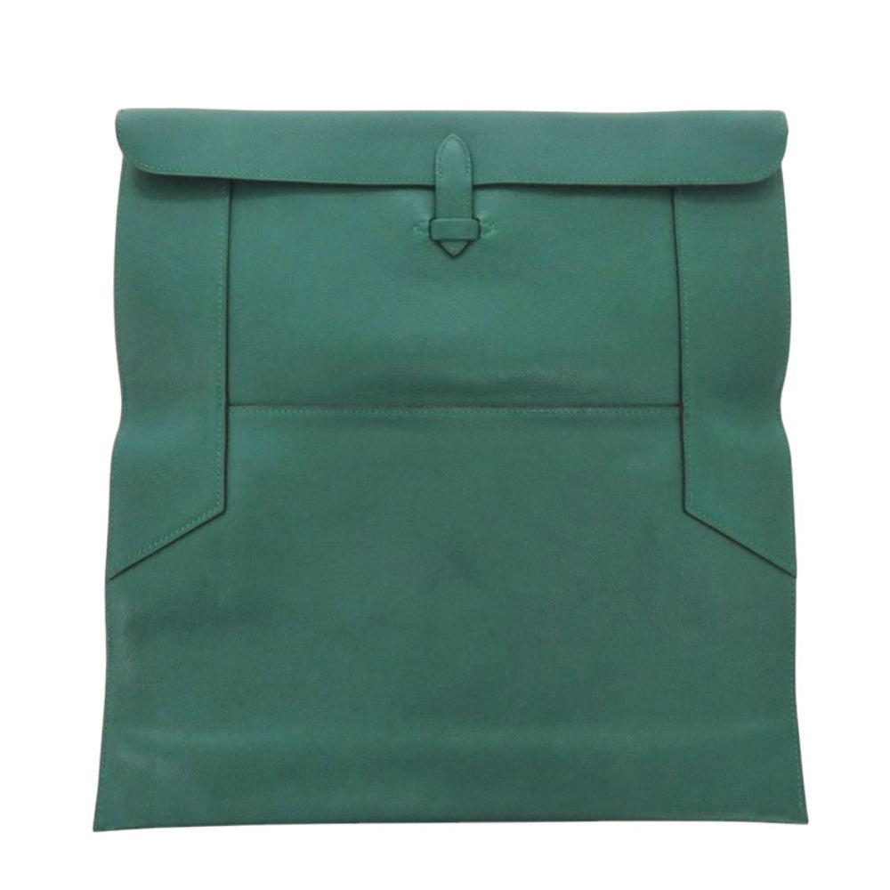 Hermes Clutch Bag Evercolor Malachite Pre Pla 33 Mens Used Authentic