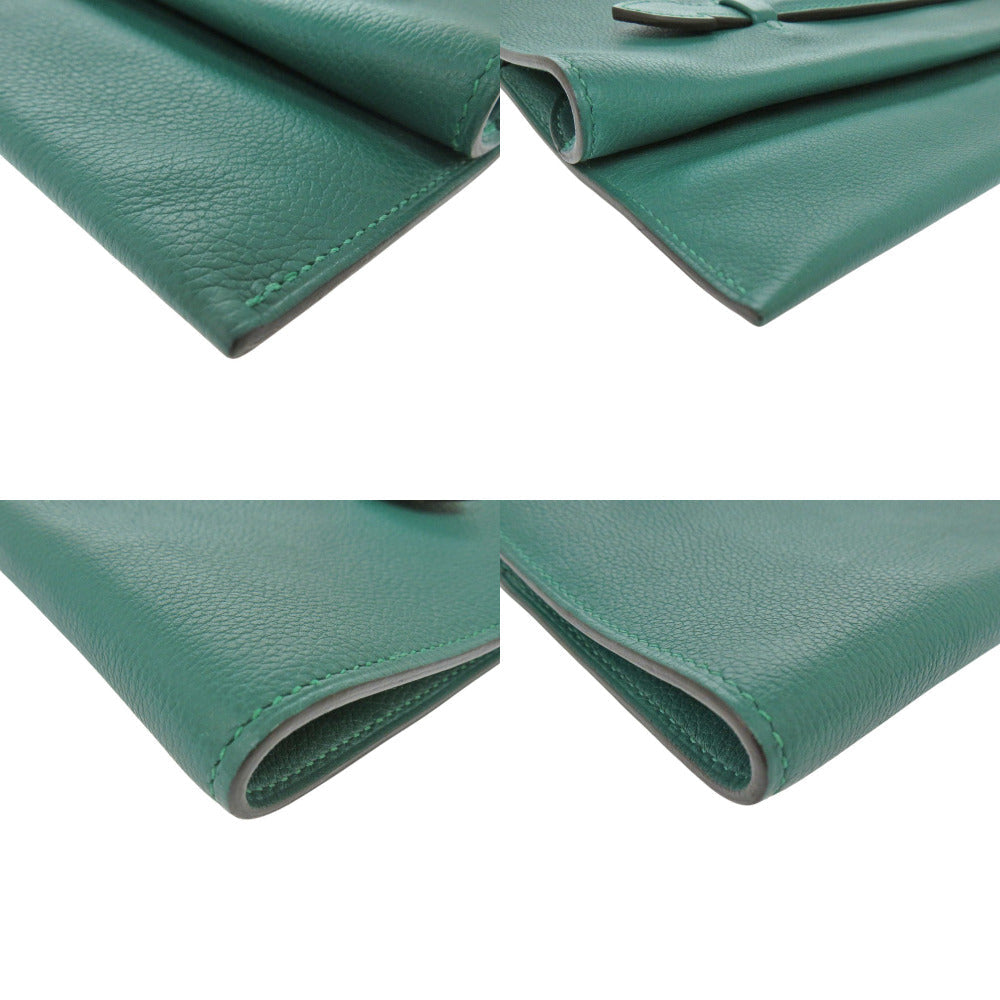 Hermes Clutch Bag Evercolor Malachite Pre Pla 33 Mens Used Authentic