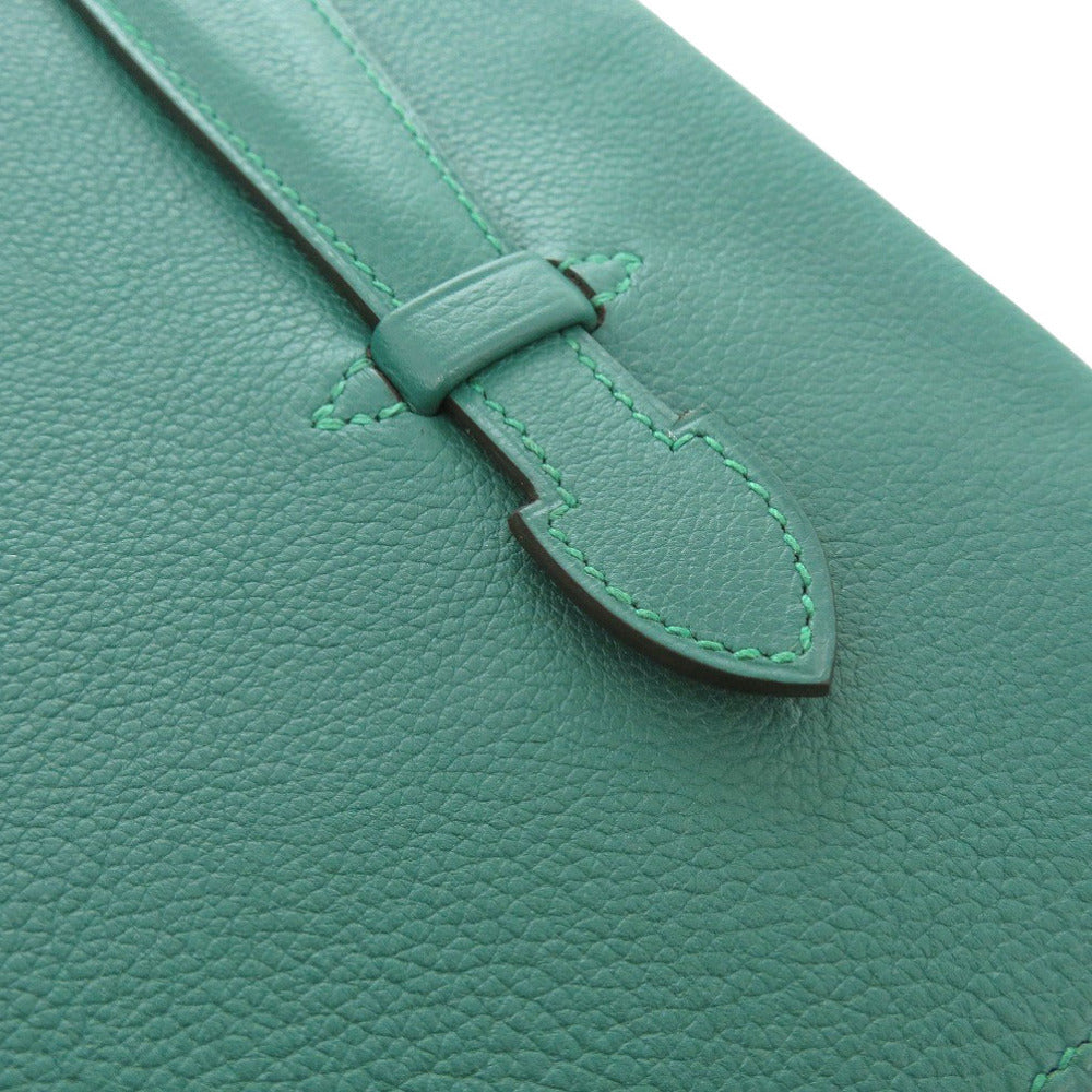 Hermes Clutch Bag Evercolor Malachite Pre Pla 33 Mens Used Authentic