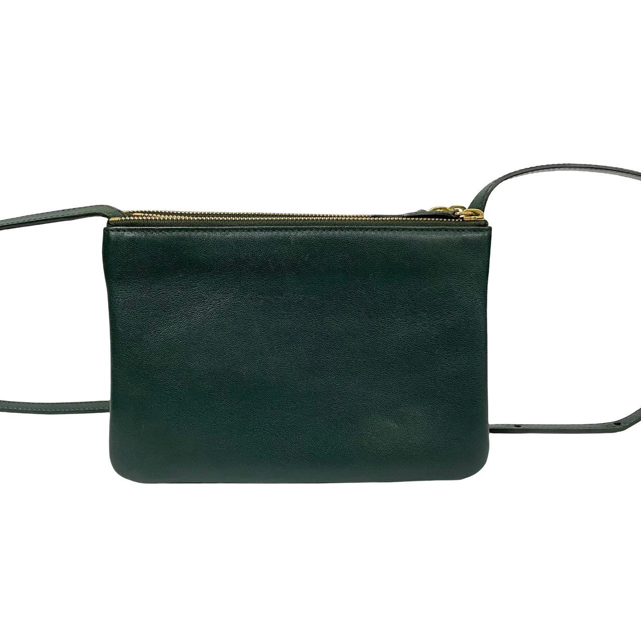 Celine Shoulder Bag Leather Green Trio Small Women(unisex) Used Authentic