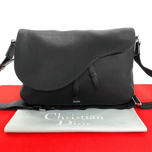 Dior Shoulder Bag Leather Black Saddle Messenger