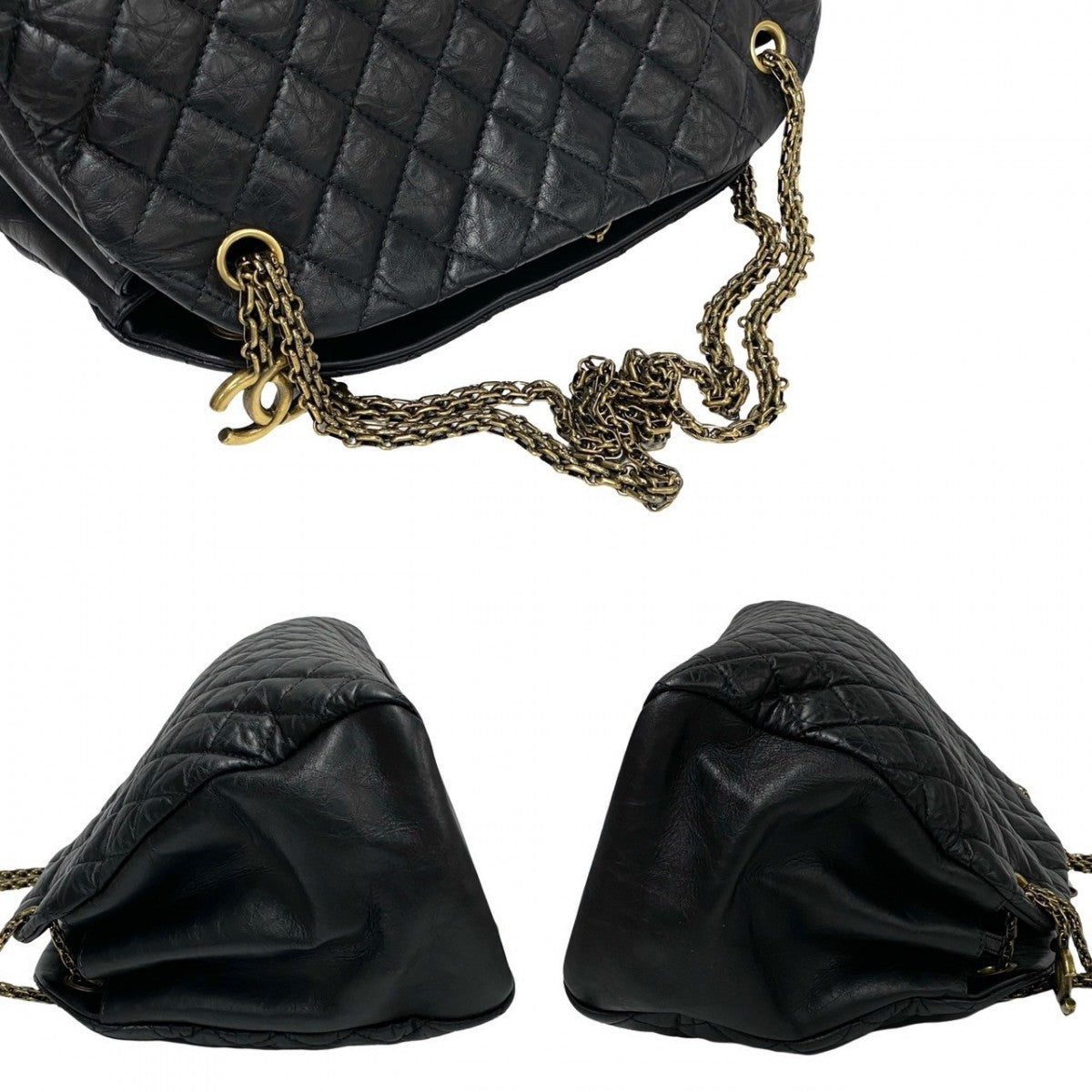 Chanel Shoulder Bag Leather Black Mademoiselle