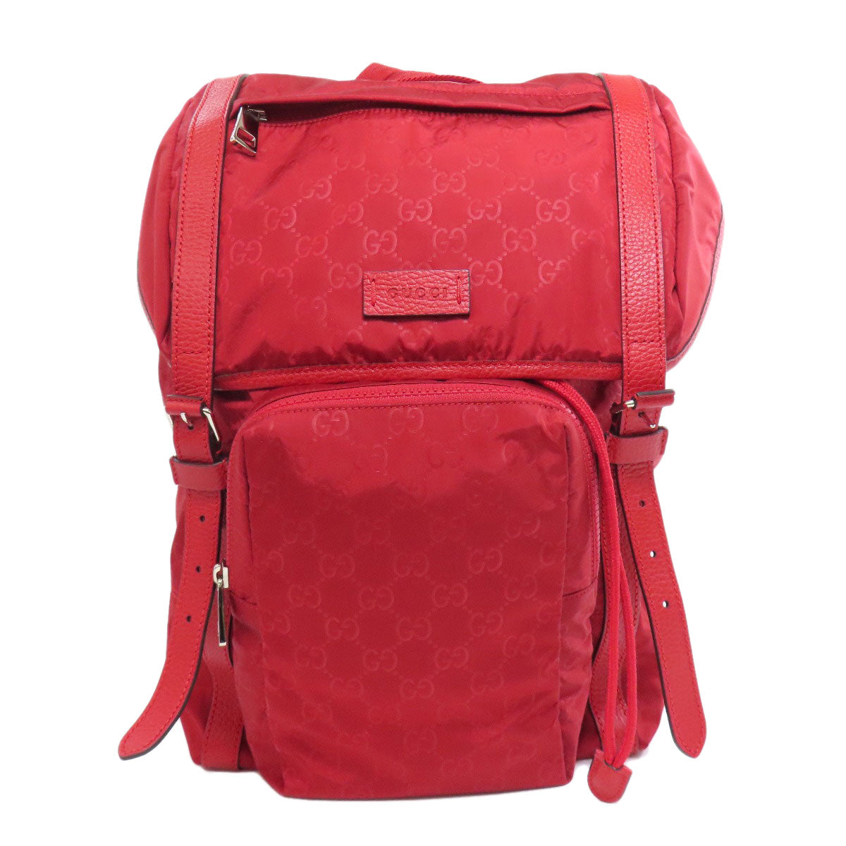 Gucci Backpack 510336 Nylon Red Outlet Gg Women Used Authentic