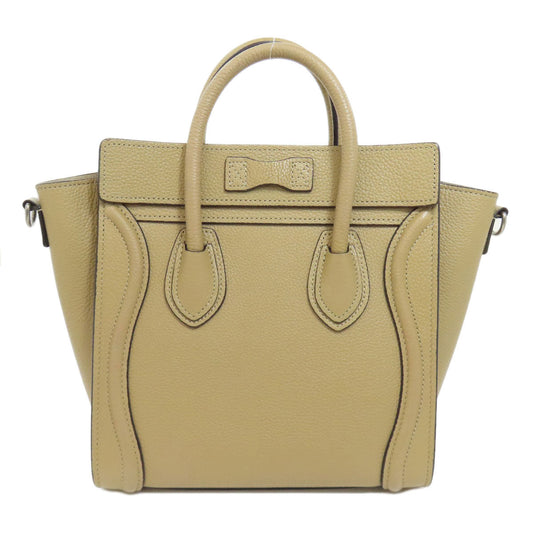 Celine Handbag Calfskin Beige Luggage Nano 2 Way