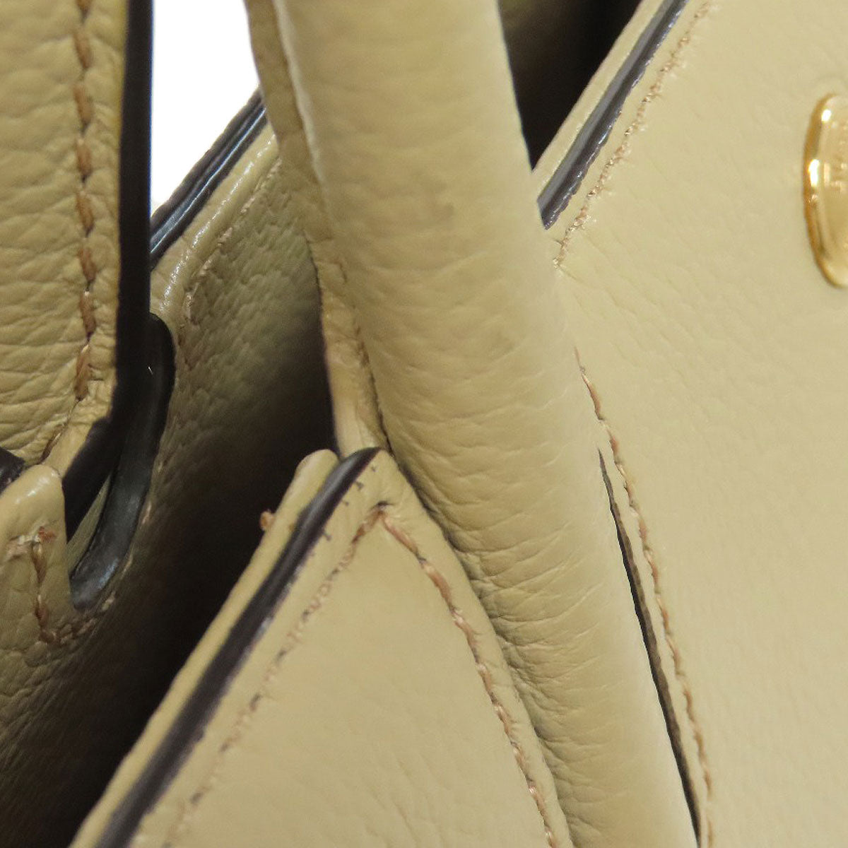 Burberry Handbag Calfskin Beige 2 Way