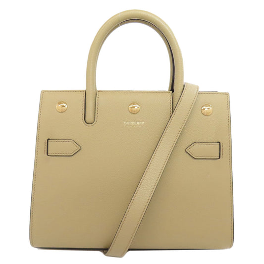 Burberry Handbag Calfskin Beige 2 Way