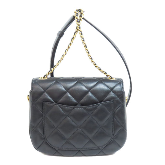 Chanel Shoulder Bag Lambskin Black Matelasse Chain Shoulder Gold Metal