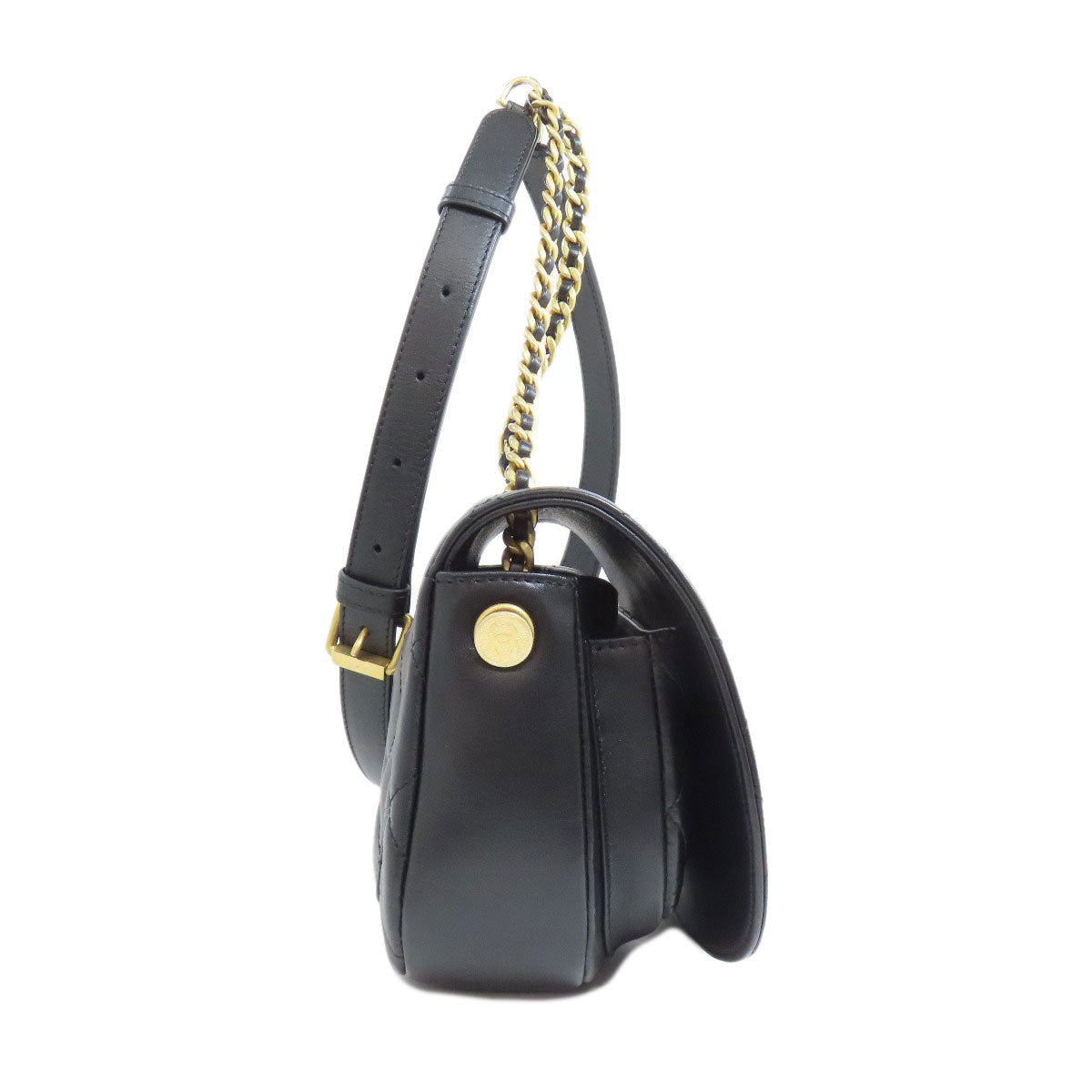 Chanel Shoulder Bag Lambskin Black Matelasse Chain Shoulder Gold Metal