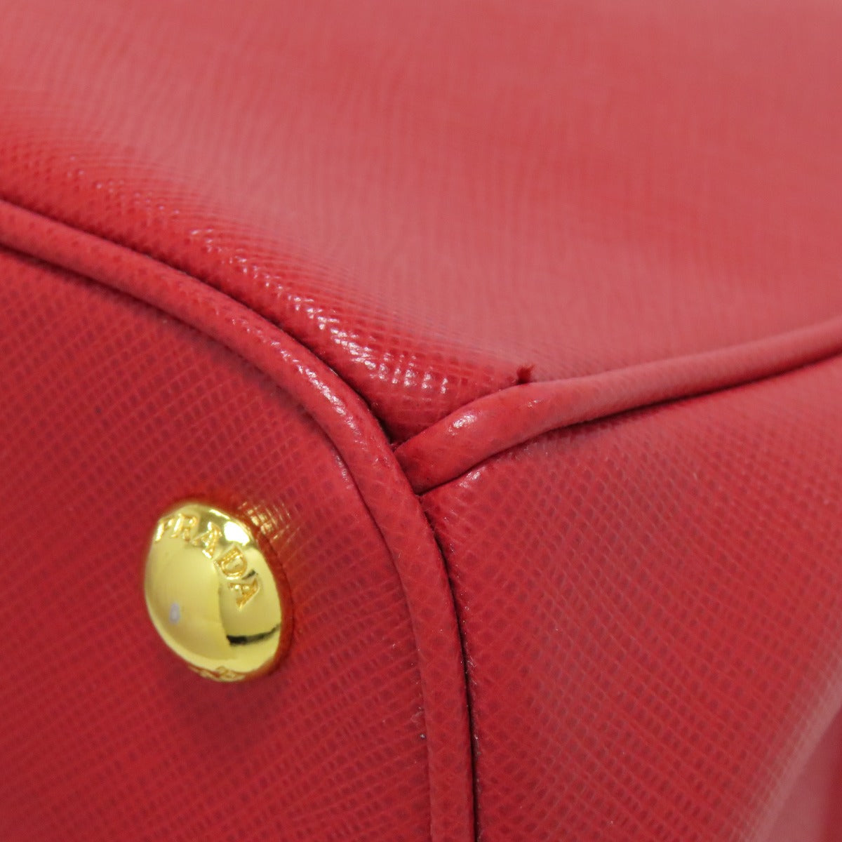 Prada Handbag Bn1801 Safiano Red Galleria 2 Way Women Used Authentic