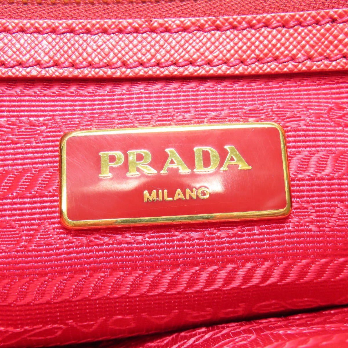 Prada Handbag Bn1801 Safiano Red Galleria 2 Way Women Used Authentic