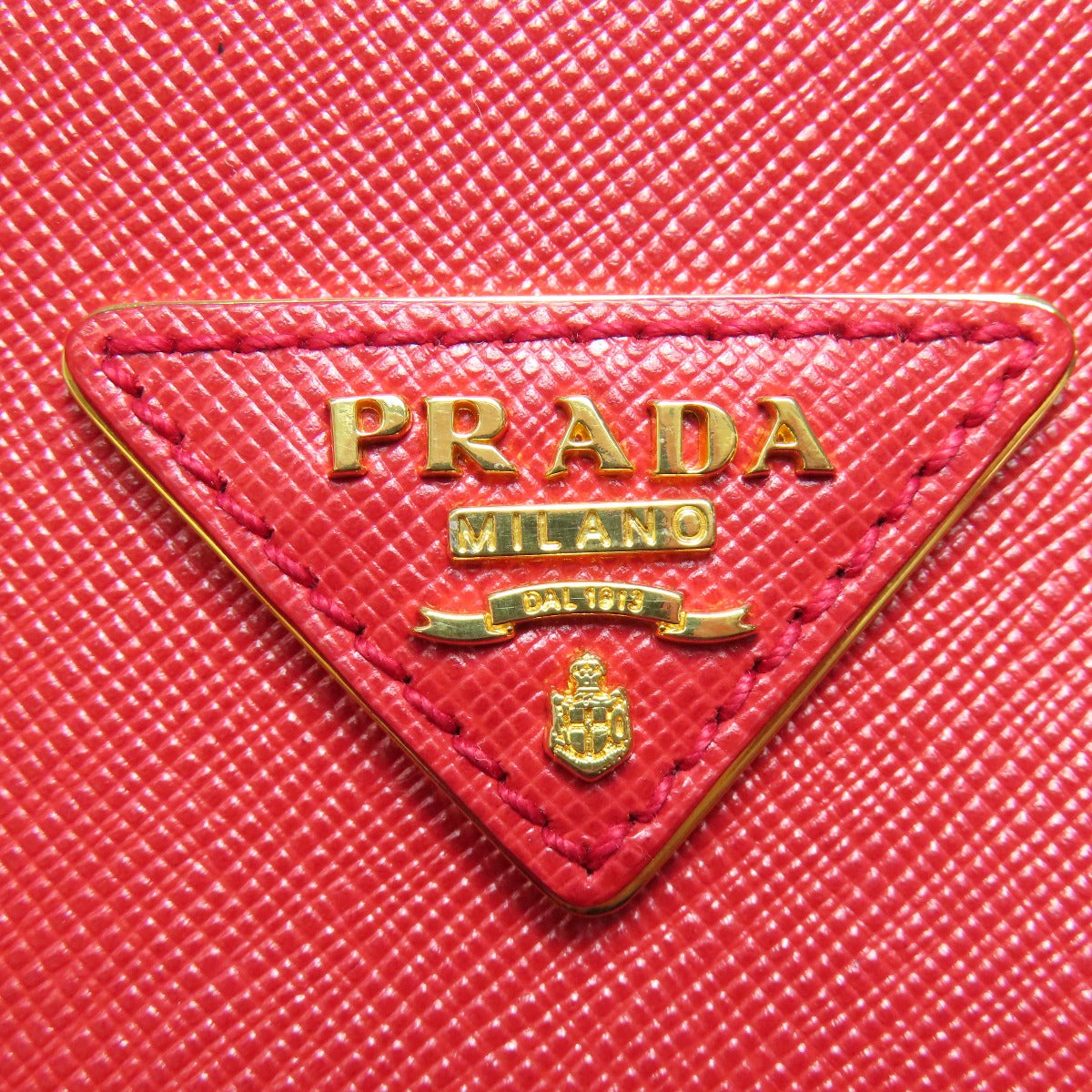 Prada Handbag Bn1801 Safiano Red Galleria 2 Way Women Used Authentic