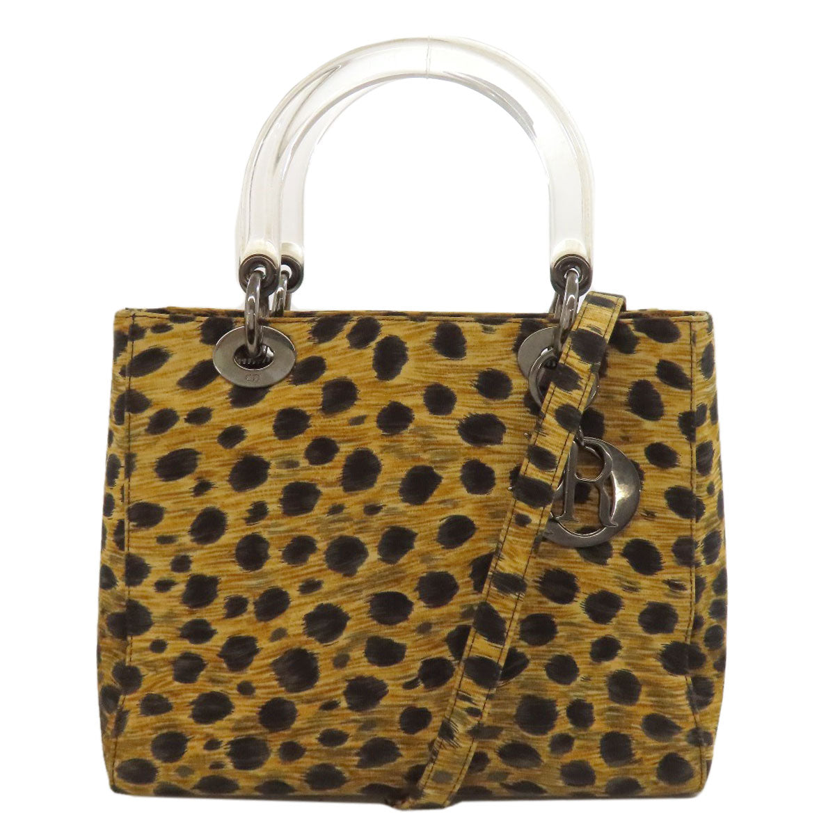 Christian Dior Handbag Canvas Brown Lady Dior Leopard Pattern 2 Way