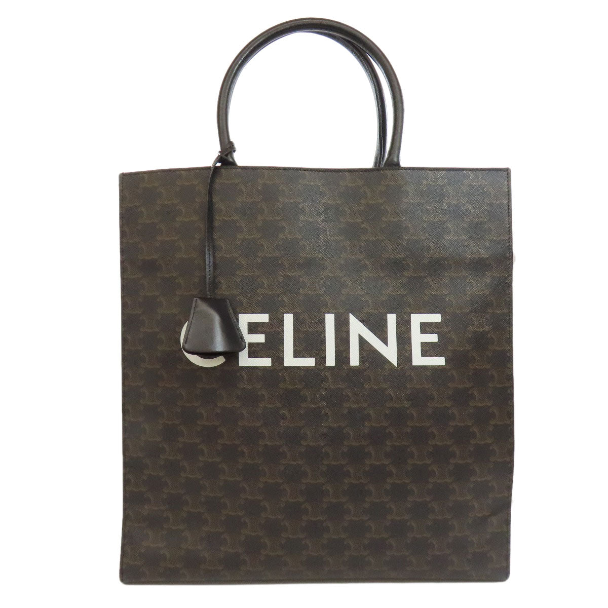 Celine Tote Bag Pvc Brown Vertical Cover Large Triomphe