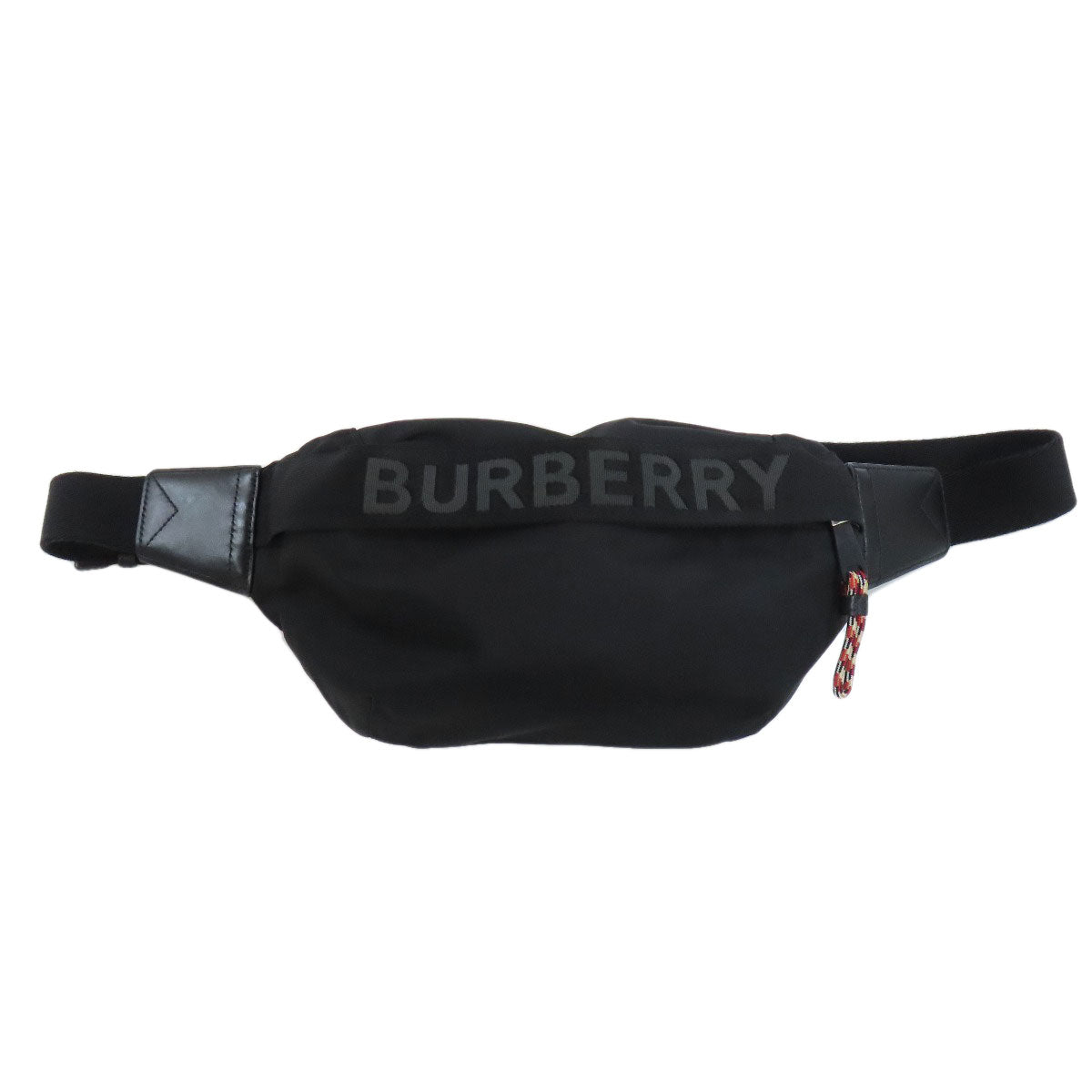 Burberry Sling Bag Nylon Black Logo Women Used Authentic