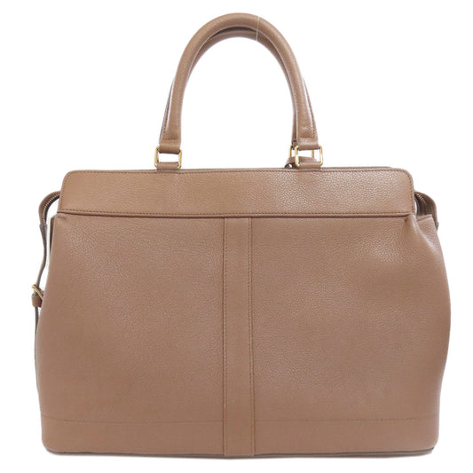 Celine Tote Bag Leather Beige Caba De France Medium 2 Way