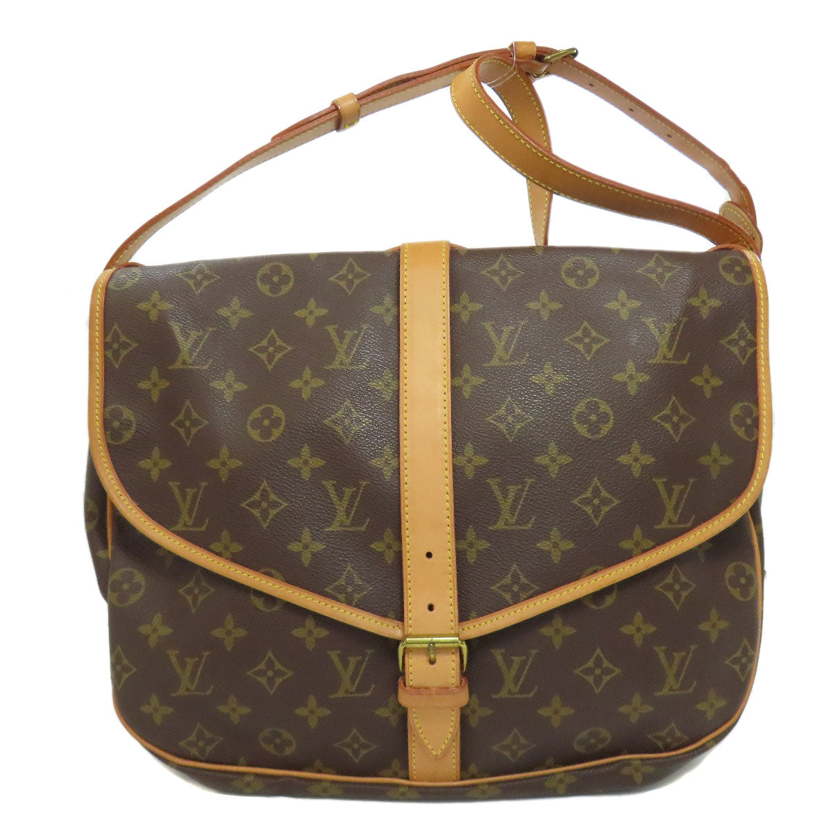 Louis Vuitton Tote Bag M42254 Monogram Canvas Brown Saumur Women Used Authentic