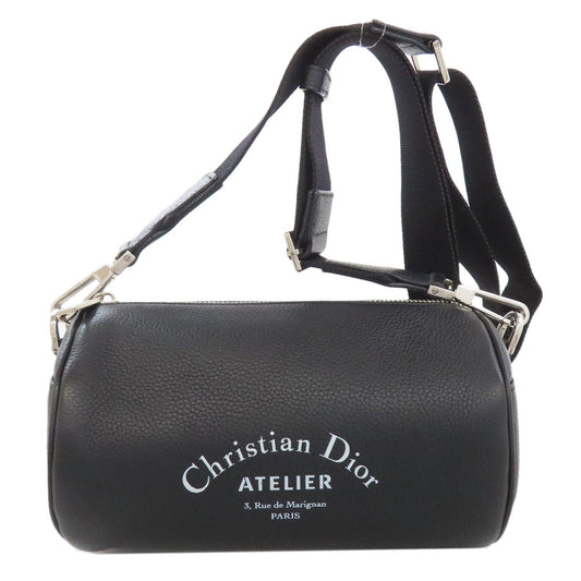 Christian Dior Shoulder Bag Calfskin Black Atelier Roller Women Used Authentic