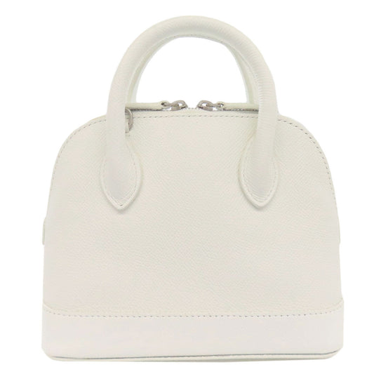 Balenciaga Handbag 550646 Leather White Ville Top Handle Xxs 2 Way Women Used Authentic