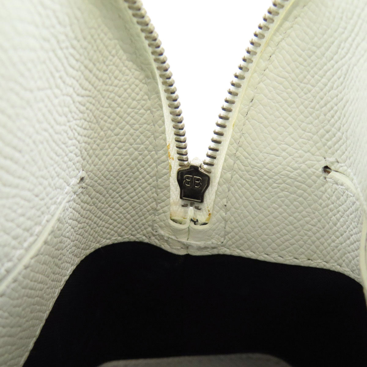 Balenciaga Handbag 550646 Leather White Ville Top Handle Xxs 2 Way Women Used Authentic