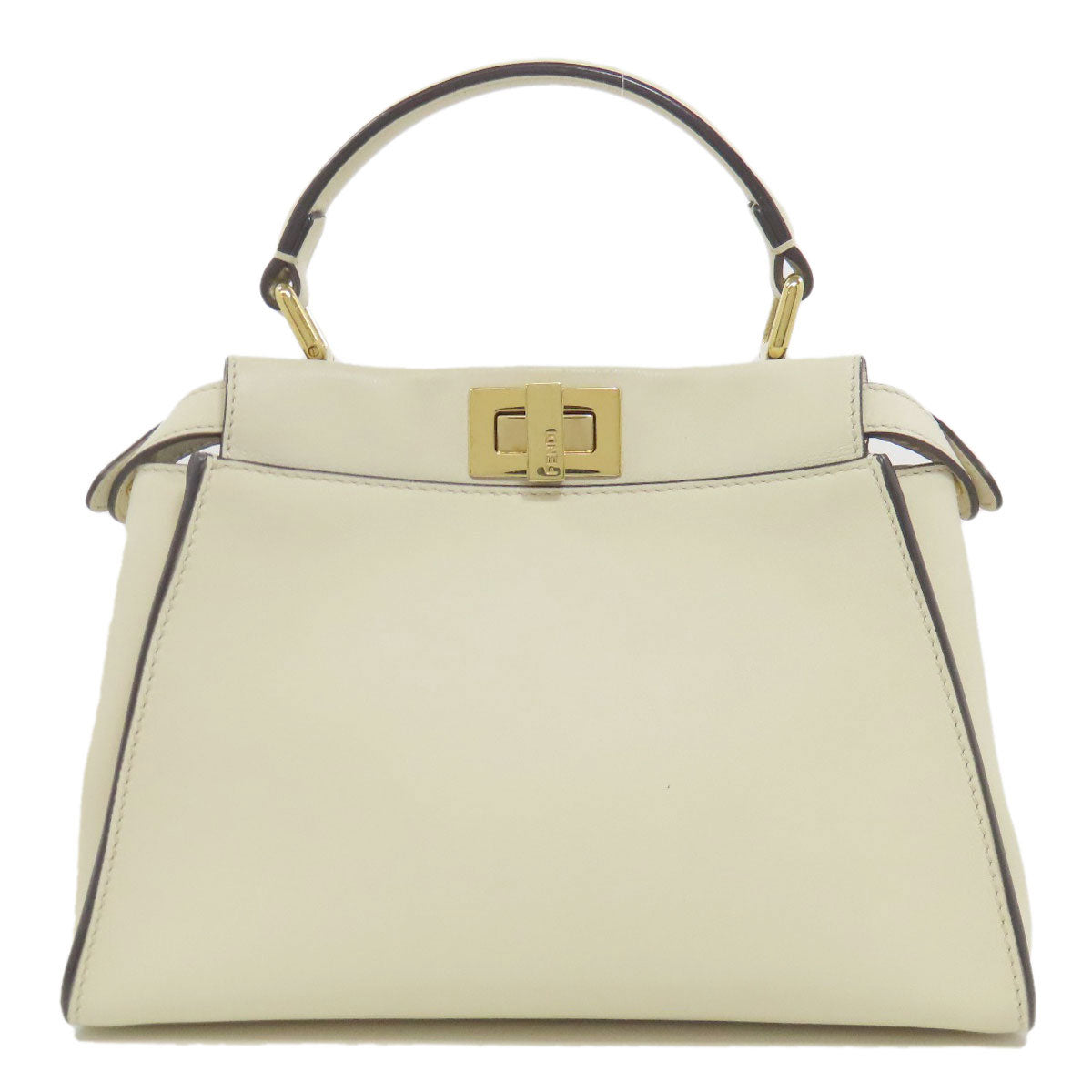 Fendi Handbag Calfskin White Peekaboo Mini 2 Way