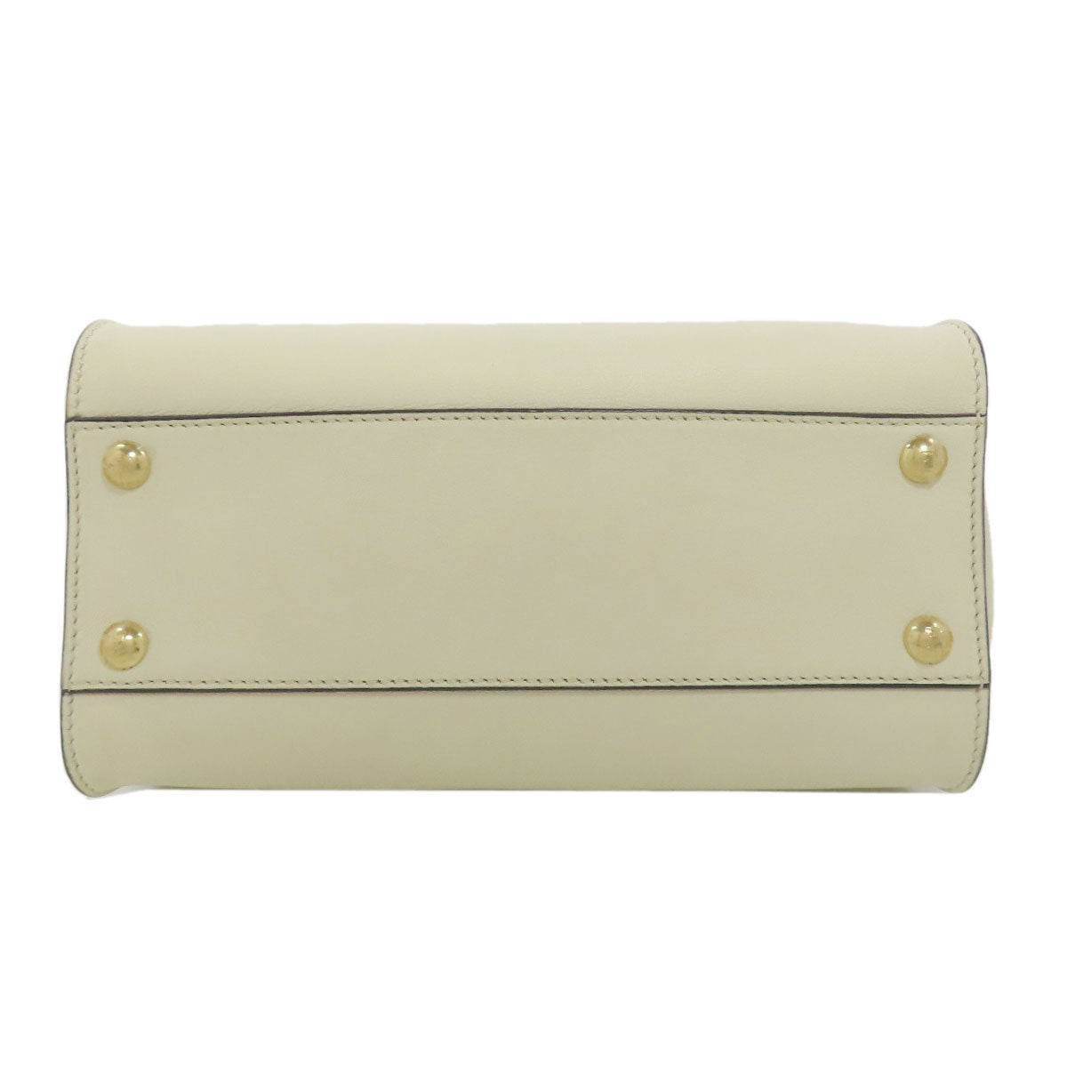 Fendi Handbag Calfskin White Peekaboo Mini 2 Way