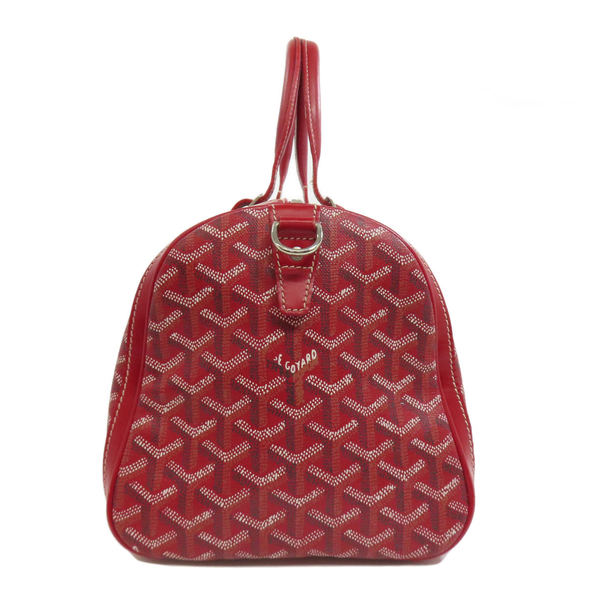 Goyard Boston Duffel Bag Coated Canvas Red Croix Jules 40 Women Used Authentic