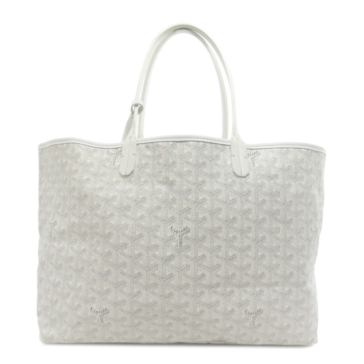 Goyard Tote Bag Coated Canvas White Saint Louis Pm Women Used Authentic